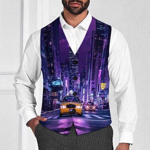 New York City Street Trendy Vest Suit for Men V Neck Formal Dress Waistcoat Vests Business Slim Fit4