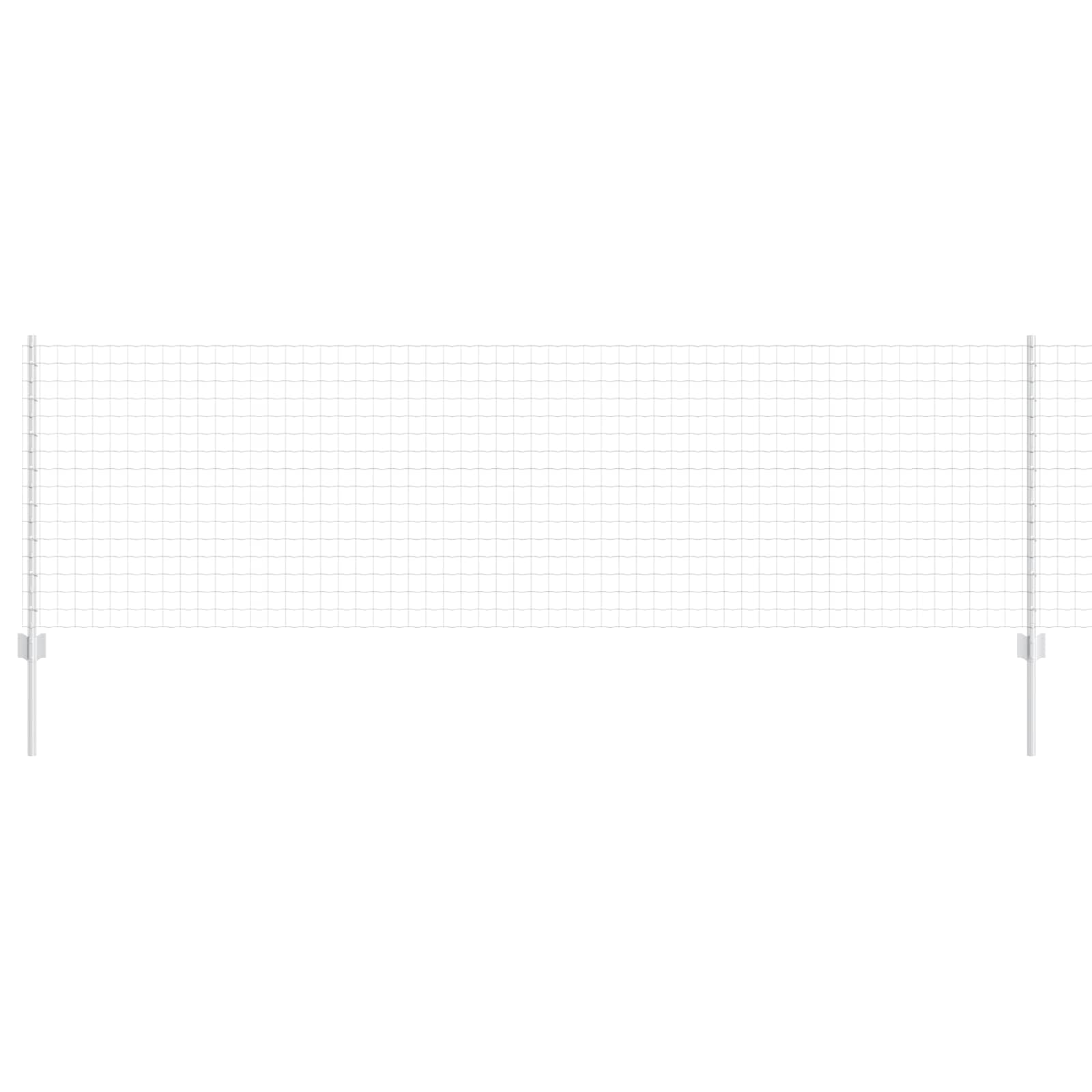 Outdoor Garden Fence with Post Silver 0.8 x 25 m Steel Powder Coated UV Resistant Privacy Panel Set for Terrace Patio Boundary