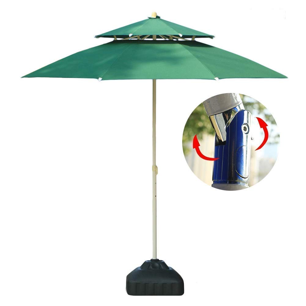 SaryEdge Parasols 7.5'/230cm Garden Patio Table Umbrella With Push Button Tilt, Perfect For Outdoor Yard, Beach Commercial Event Market, Camping, Pool Side Outdoor,Green-7.Ft/230cm
