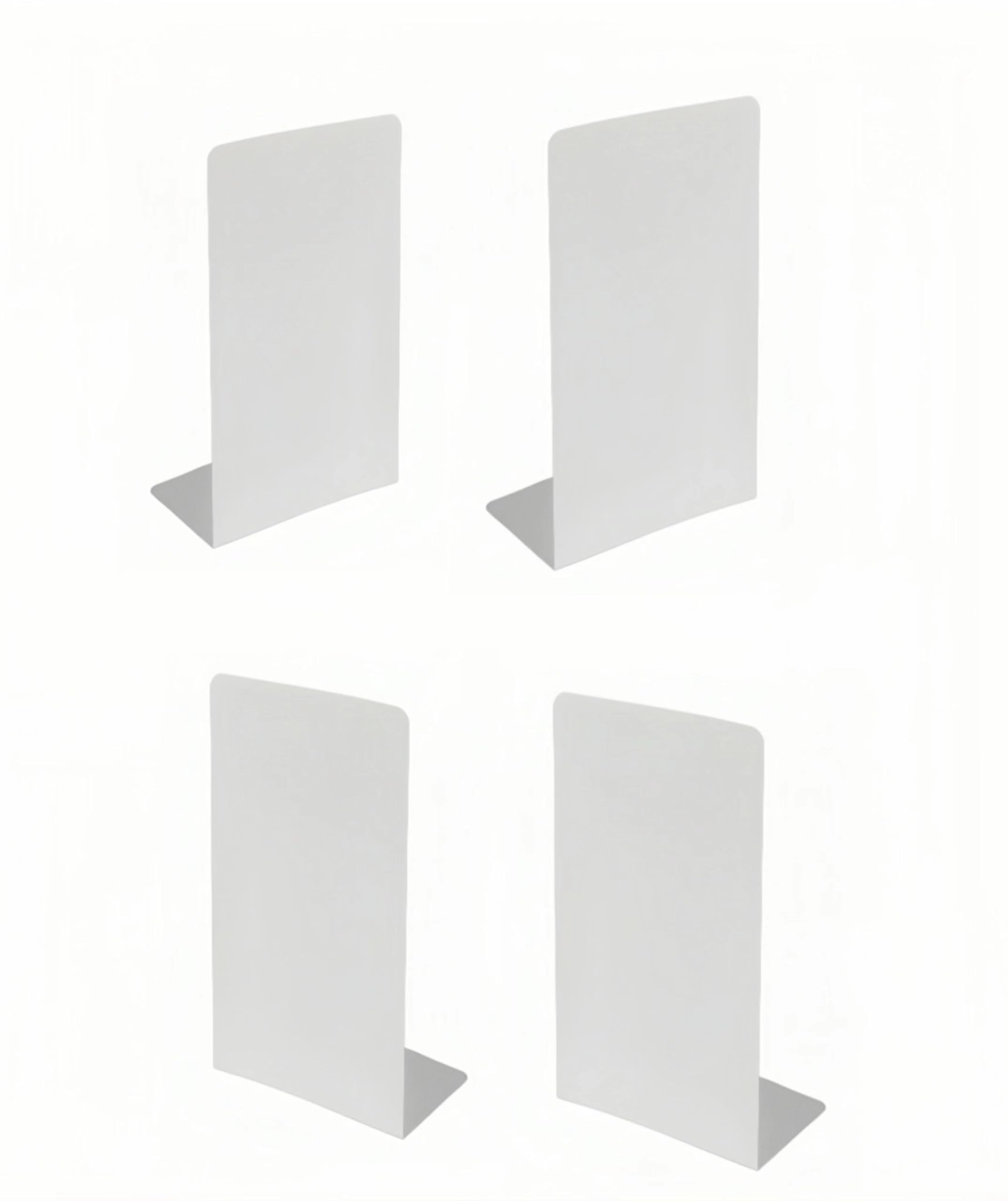 Deefongo Sujetalibros, sujetalibros de metal, 4 unidades, sujetalibros de metal blanco para libros, DVD, revistas