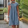 BXJX mi pedido Women's Cotton Linen Summer Dresses 2025 Sleeveless Pleated Dress Casual Knee Length Dress Comfy Summer Lounge Outfits Cotton Dresses for Women 2025 Navy M #1