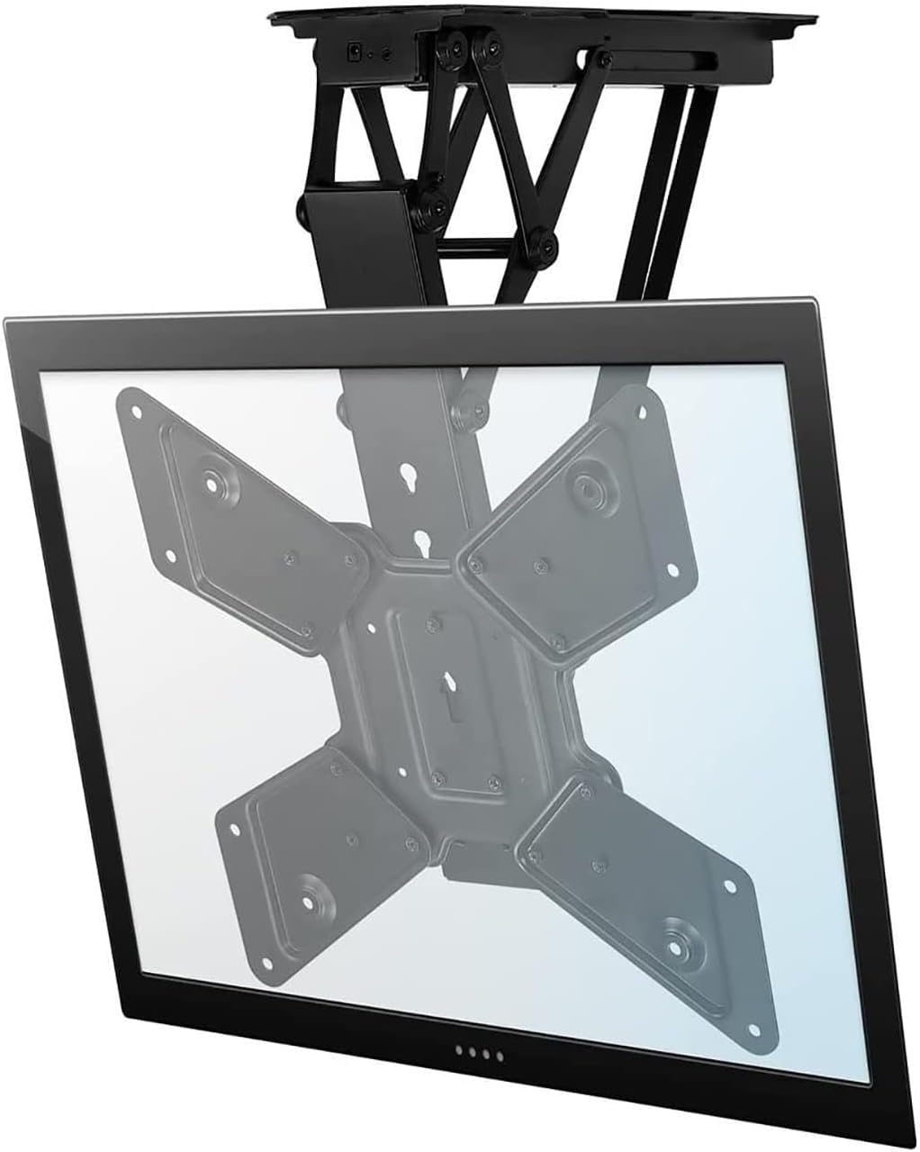 Support TV motorisé de plafond contre les reflets et le manque de place