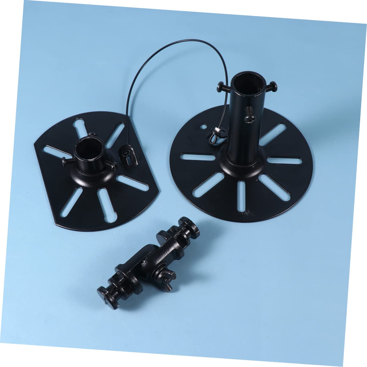Uonlytech Soporte 2 Negro Piezas para Altavoces de Acero Pared