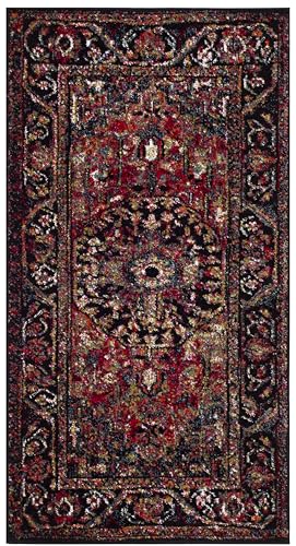 Safavieh Alfombra Tradicional para salón, Comedor, Dormitorio, colección Persa, de Pelo Corto, Color Rojo y Multicolor, 61 x 91 cm