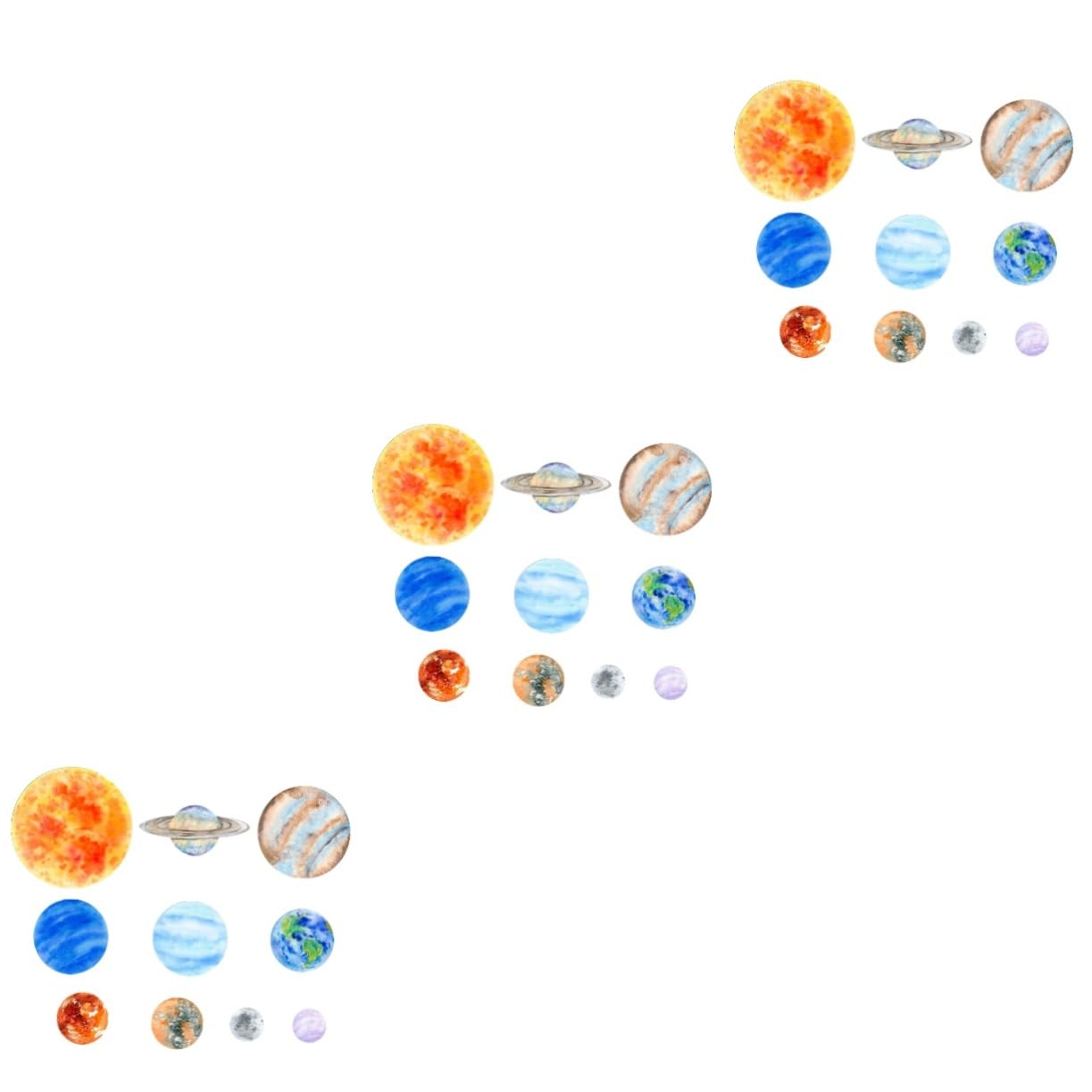 Stickers muraux lumineux du système solaire Abaodam décor effet nuit étoilée