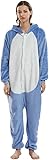 Zhiwei Pyjama Onesie Cosplay Erwachsene Unisex Tiere Kostüm Jumpsuit Plüsch Fasching Karneval Halloween Einteiler Loungewear Damen Herren