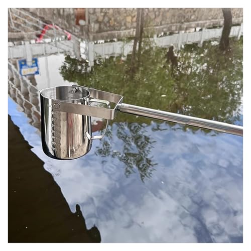 Water Sample Collection Pole with 500ml/1000ml Graduated Cup, Portable Depth/Mud Water Sampler for Sewage Wells/Reservoirs/Pond, Lightweight Extension Water Sampling Dipper(16.9fl oz/500ml,Extend to 1