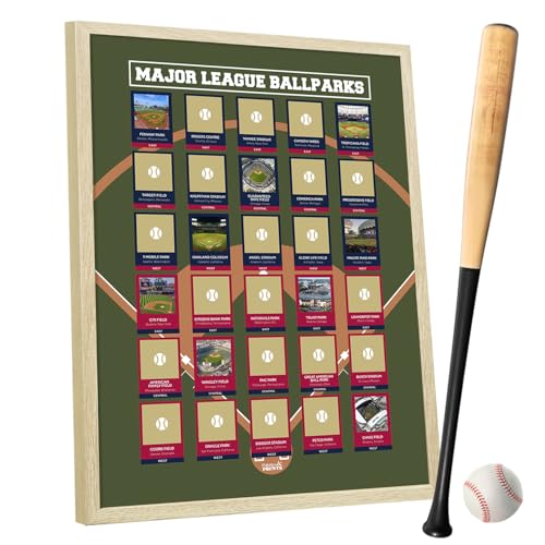 Pro Baseball Stadiums Scratch Off Poster -...