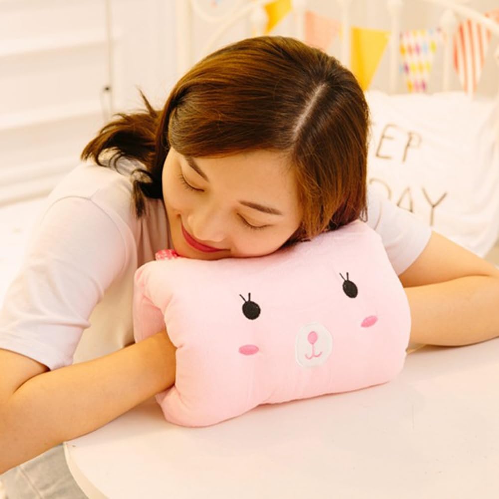 Cadeau Mignon pour Enfants, Coussin en Peluche Cartoon d'hiver, Coussin à Main Chauffant, Coussin de Bras de Classe 1 Faible, Indispensables de Voyage, Sieste au Bureau.
