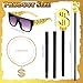 Seenelling 4 Pcs Pimp Costume Accessories Include Dollar Scepter Halloween Dress up Parties Pimp Cane Dollar Necklace Retro Sunglasses for Men Women 80s 90s Pimp Accessories Halloween Dress up Parties