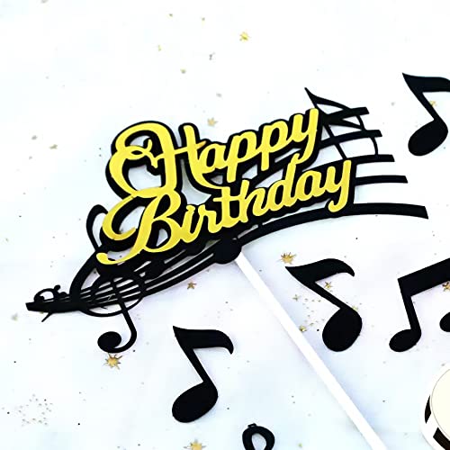 Hspaidyp 9Pcs Music Cake Topper Music Party Supplies Happy Birthday Cake Topper Rock Star Guitar Cake Topper Musical Notes Cake Topper,For Baby Shower Music Themed Rap Music Birthday Party Cake Decorations thumb #2