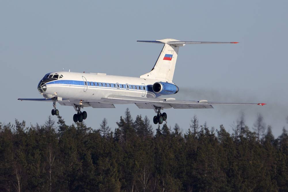 Tu-134A-3 airliner of Russian Air Force landing. Poster Print by Artem Alexandrovich/Stocktrek Images (17 x 11)