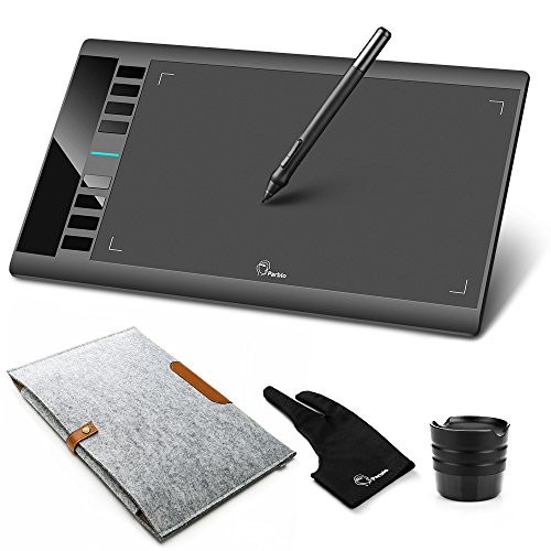 Parblo A610 Graphic Drawing Tablet with 2048 Levels Pressure Pen, Carry Bag, Drawing Tablet Glove, 10" x 6" Drawing Tablet for Digital Art Works