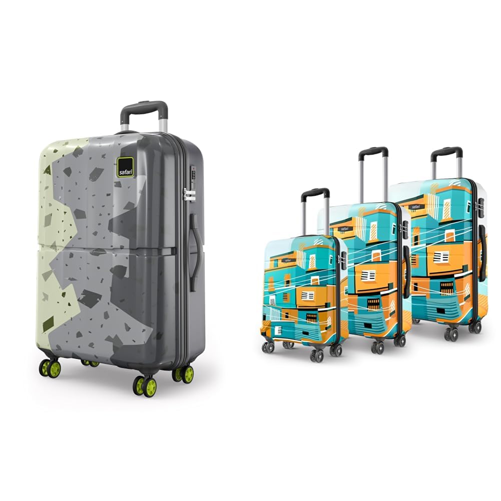 safari Tazzo 8 Wheels 77cm Large Size Trolley Bag, Hard Case Polycarbonate, 360º Wheeling Small + Oasis 55, 65 & 77 Cms Polycarbonate Trolley Bag, Printed Cabin 8 Wheels Spinner Travelling-picture-31