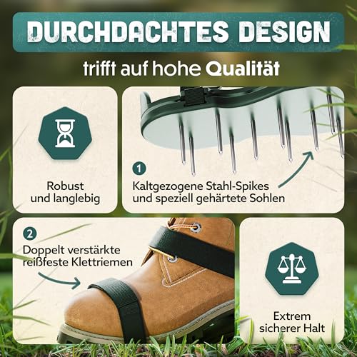 RASENKÖNIG Nail Shoes Pro | Lawn Aerator Shoes + Screed Shoes | Lawn Aerator Scarifier and Aerator for Lawn Aeration | Premium Lawn Shoes for Aerating and Loosening Lawn - Pre-Assembled 5 RASENKÖNIG Nail Shoes Pro | Lawn Aerator Shoes + Screed Shoes | Lawn Aerator Scarifier and Aerator for Lawn Aeration | Premium Lawn Shoes for Aerating and Loosening Lawn - Pre-Assembled - Image 5