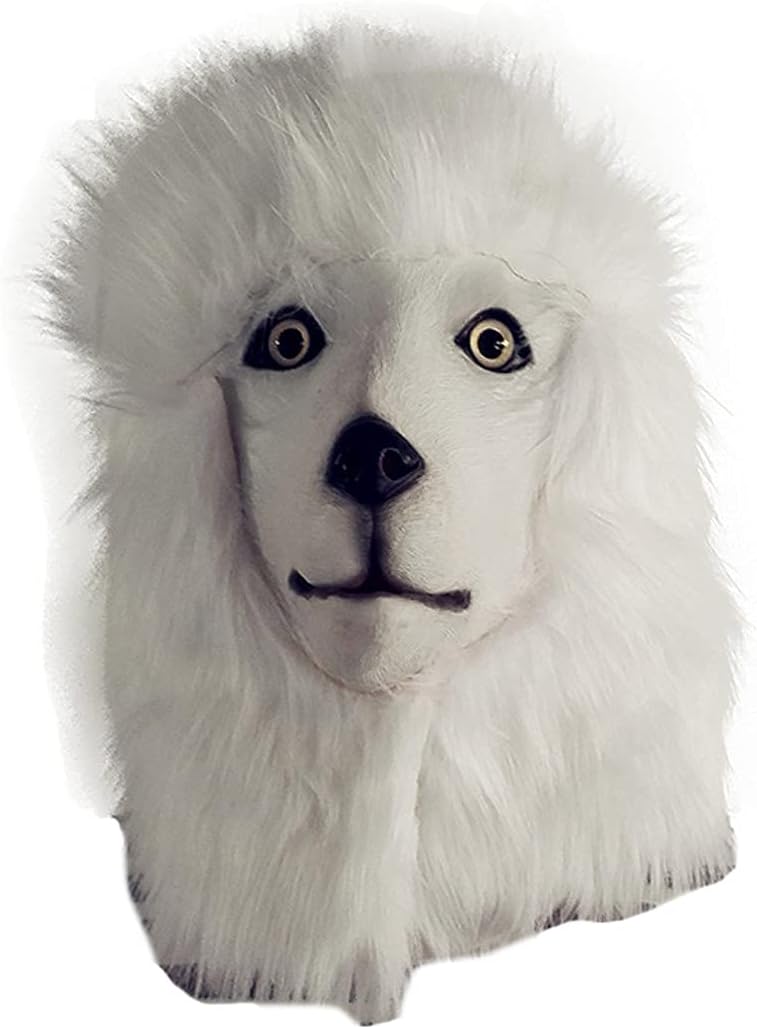 Poodle Dog Mask Fun Latex Creepy Party Mask Halloween Costume Party Latex Animal Head Mask Animal Mask Costume Novelty