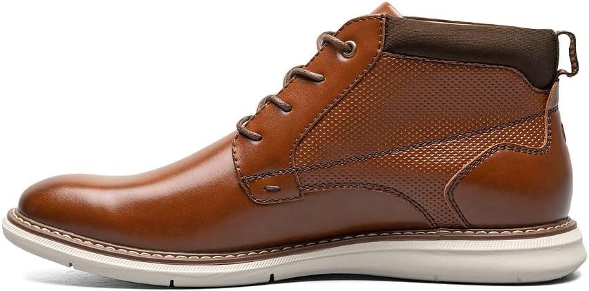Nunn Bush Men's Chase Plain Toe Chukka Contemporary Fashion Boot Ankle, Cognac, 10