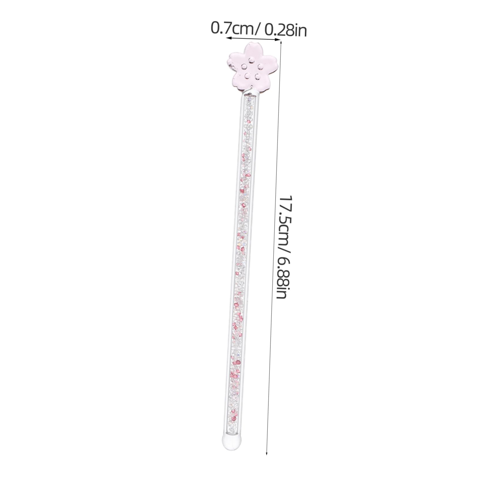 SOLUSTRE 2pcs Cherry Blossom Glass Mixing Sticks Reusable Drink Stirrer for Cocktails Juices Beverages Versatile Thin Design for Home Bar Cafe Use