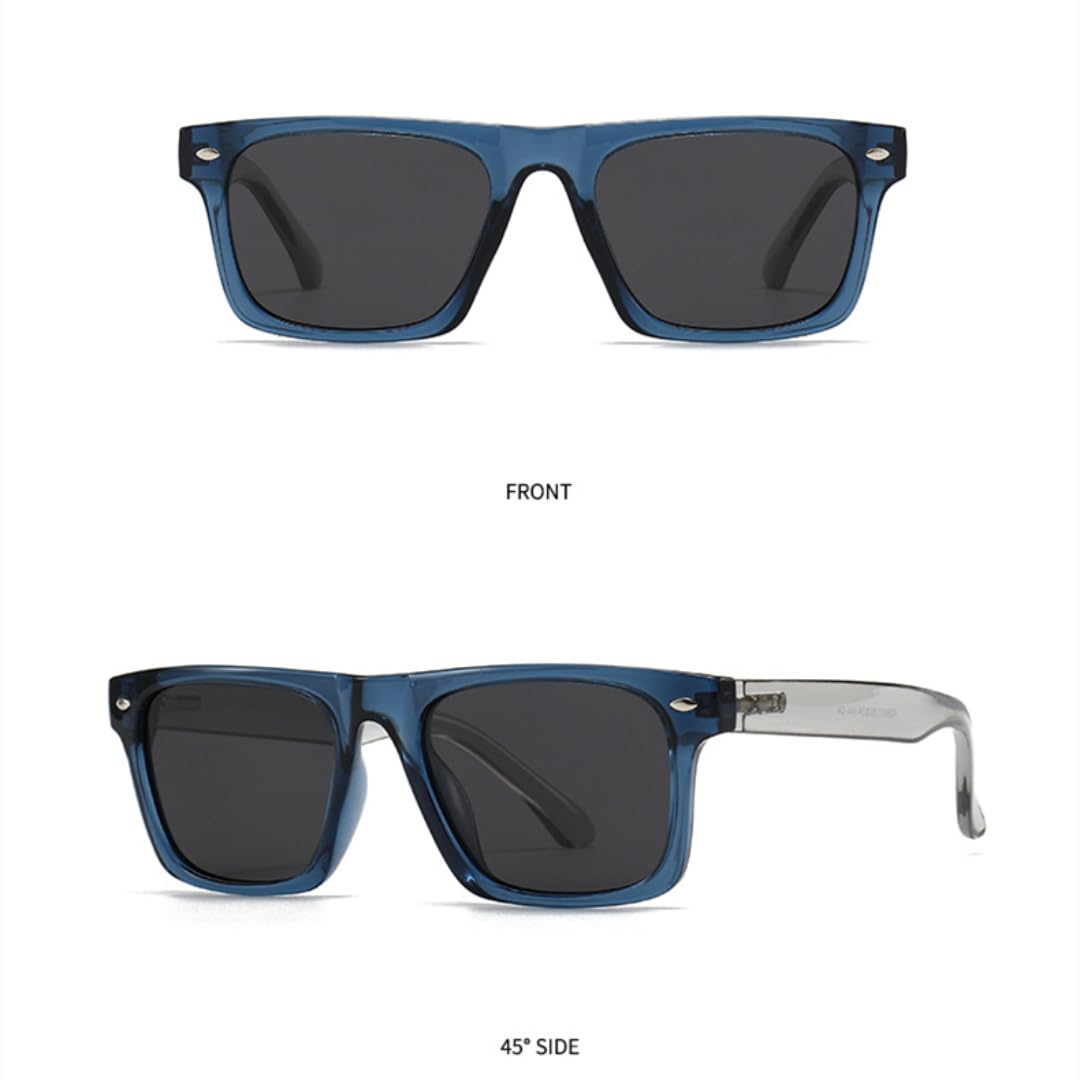 Gafas de sol polarizadas con montura de calidad para hombre y mujer, protección UV400, color negro y gris, estilo clásico unisex.