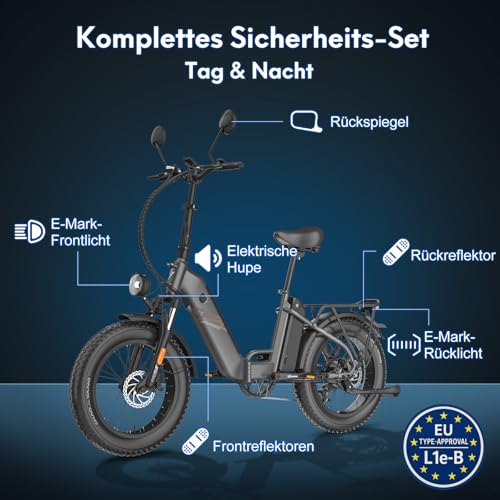 Fafrees FF20 Polar Fatbike E Bike Klapprad 20 Zoll mit 48V 10,4Ah*2 Akkus, E-Bike Damen Herren,...