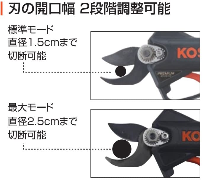 Amazon | 工進(KOSHIN) 18V 2.5Ah 充電式 剪定 はさみ PPD-1825B