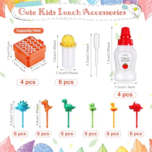50 piezas de accesorios para caja Bento para niños que incluyen selecciones de alimentos mini bloque de construcción - Imagen 12 de 31