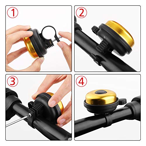 image for Accmor Classic Bike Bell, Aluminum Bicycle Bell, Loud Crisp Clear Soun