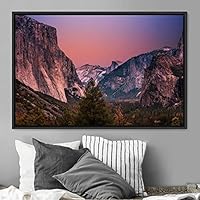 Framed Canvas Wall Art Mountainscape Aerial Dramatic Landscape Mountain Top Multicolor Photography Realism Rustic Warm - 16x24 inches
