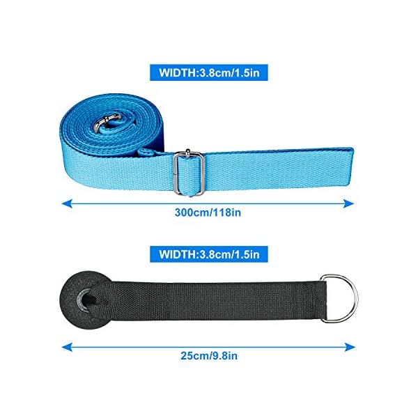 Podazz Leg Stretcher Strap, leg stretcher Adjustable Lengthened Ballet Extension Strap with Door Anchor-for Ballet, Dance Equipment for Stretching in Ballet, Cheerleading, Gymnastics (Aqua)