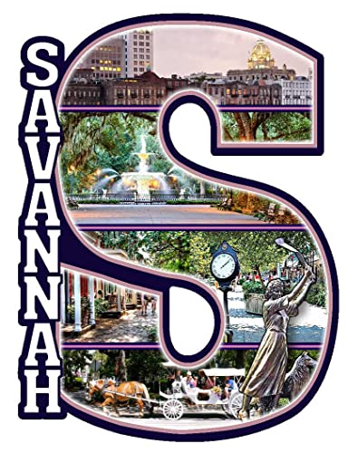 Imán decorativo rectangular Savannah Georgia miniatura 1