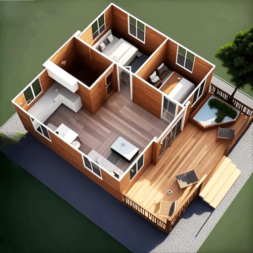 20ft/40ft Tiny Homes for Sale Prefabricated Modular Tiny House to Live in for Adults Expandable Folding Portable Cabin 3 Bedroom 2 Bathroom with Kitchen Living Room for Family Living - Image 3