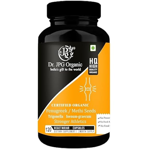 JPG Organic Methi 500mg - 120 Capsules