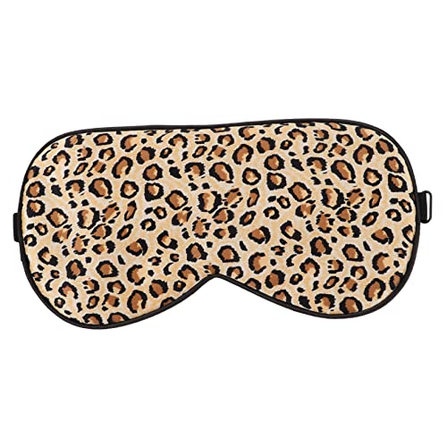 Anneome シー入り 睡眠用アイマスク マルベリーシルク製 目隠しカバー 快適な着け心地で就寝時使用可能 レオパード柄デザイン