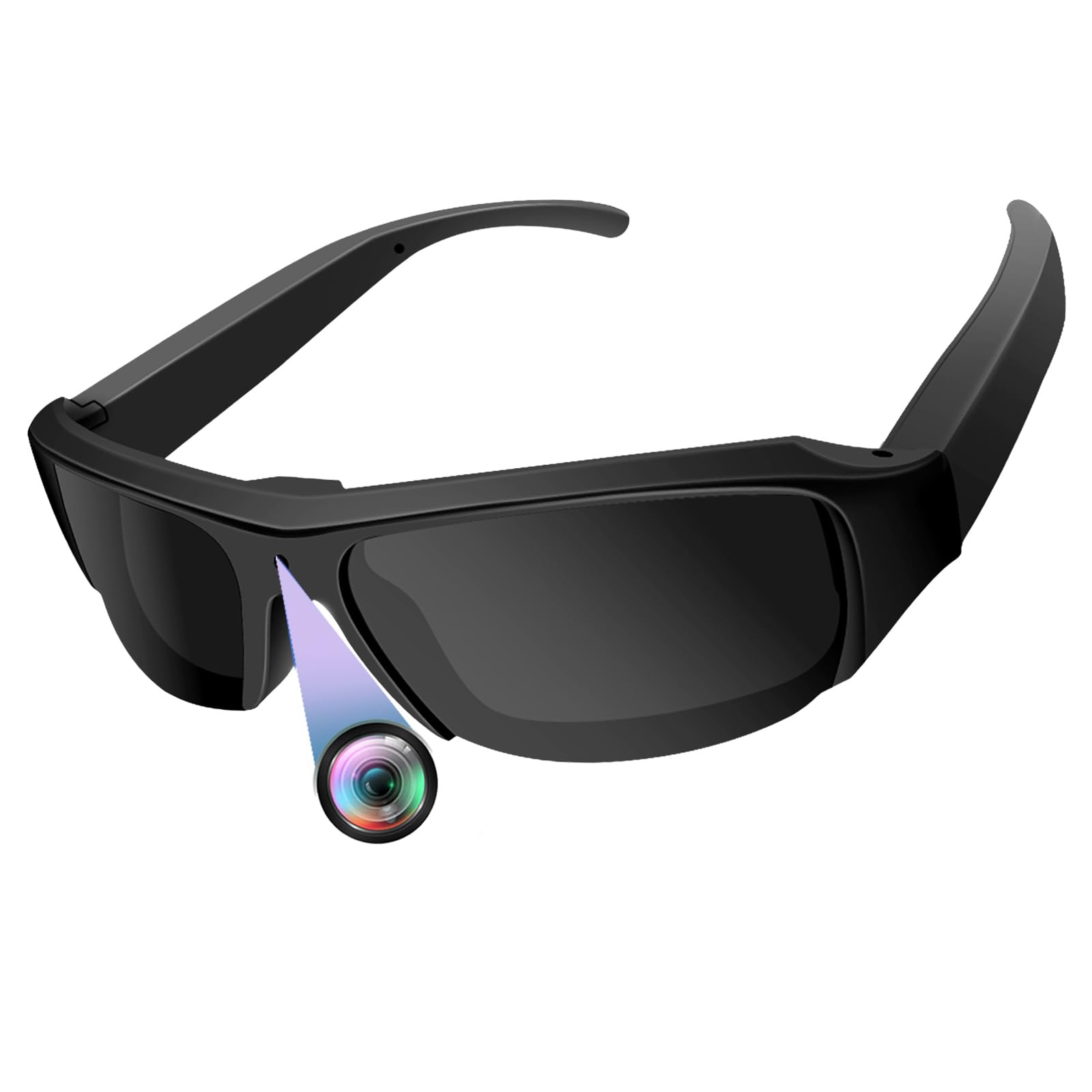 Gafas Espía Cámara HD1080P, Gafas de Sol Espía con Cámara Oculta, Gafas Camara Camuflada Tomar Fotos y Vídeos para Actividades al Aire Libre Cámara de Acción con Protección UV