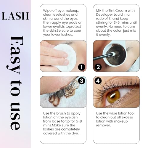 15ml Tinte Pestañas Negro, Libeauty Tinte Cejas, Tinte Pestañas Y Cejas, Tinte para Cejas, Gran Capacidad, Efecto Estándar Natural, para Uso Doméstico Y de Salón - imagen 5