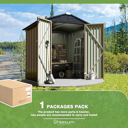 Greesum Outdoor Storage Shed 6 X 4 Ft. Utility Tool Shed Metal Storage Garden Shed With Door & Lock For Patio Storage thumb #6