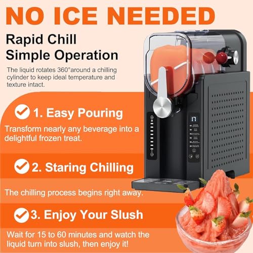 Slush Maschine, 1.6L Slushie Maschine für Zuhause,kein Eis erforderlich,mit Selbstreinigung, 6voreingestellte Programme, gefrorene Slushie, Margaritas, Frappés, Milchshake – Bild 3