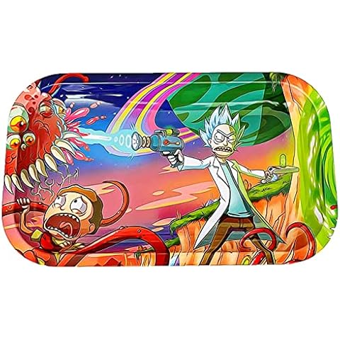 Rolling Tray - Metal Tobacco Rolling Tray - Essential Smoking Accessories Kit - Funny Cartoon Rolling Tray Cover