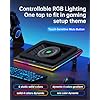 llano Laptop Cooling Pad with Powerful Turbofan(5.5inch Diameter), Fast Cooling Gaming Notebook Computer 15.6-21in, Adjustable Speed, Touch Control, LCD Screen, 3-Port USB A