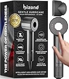 BIZOND Ionic Hair Dryer Premium Quality, High-Speed Professional Brushless Motor 110,000 RPM, 1600W Power, 9 ft Long Cord and Magnetic Nozzle, Lightweight Blow Dryer, Ultra Quiet Fast Drying (Gray)