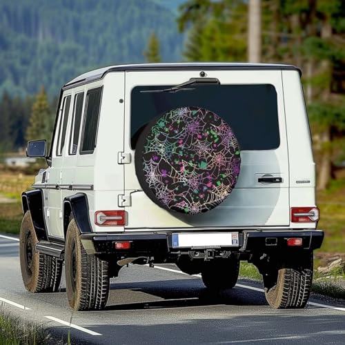 Image of Pensura Tire Cover Wheel Camper Spare Tire Cover Wear-Resistant Halloween Spider Web Covers Universal for Trailer SUV Truck Camper Travel, Waterproof & Easy to Install