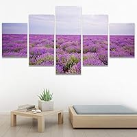 SIGNWIN 5 Panel Canvas Wall Art Modern Art Bohemian Bouquet Colorful Cool Floral Group Multicolor Photography Realism for Home Decorations Ready to Hang - 60