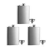 3 Pcs 8 oz Hip Stainless Steel Flask & Funnel Set by QLL, Easy Pour Funnel is Included, Perfect Flask that Fits Great in Jacket Pockets and Pants