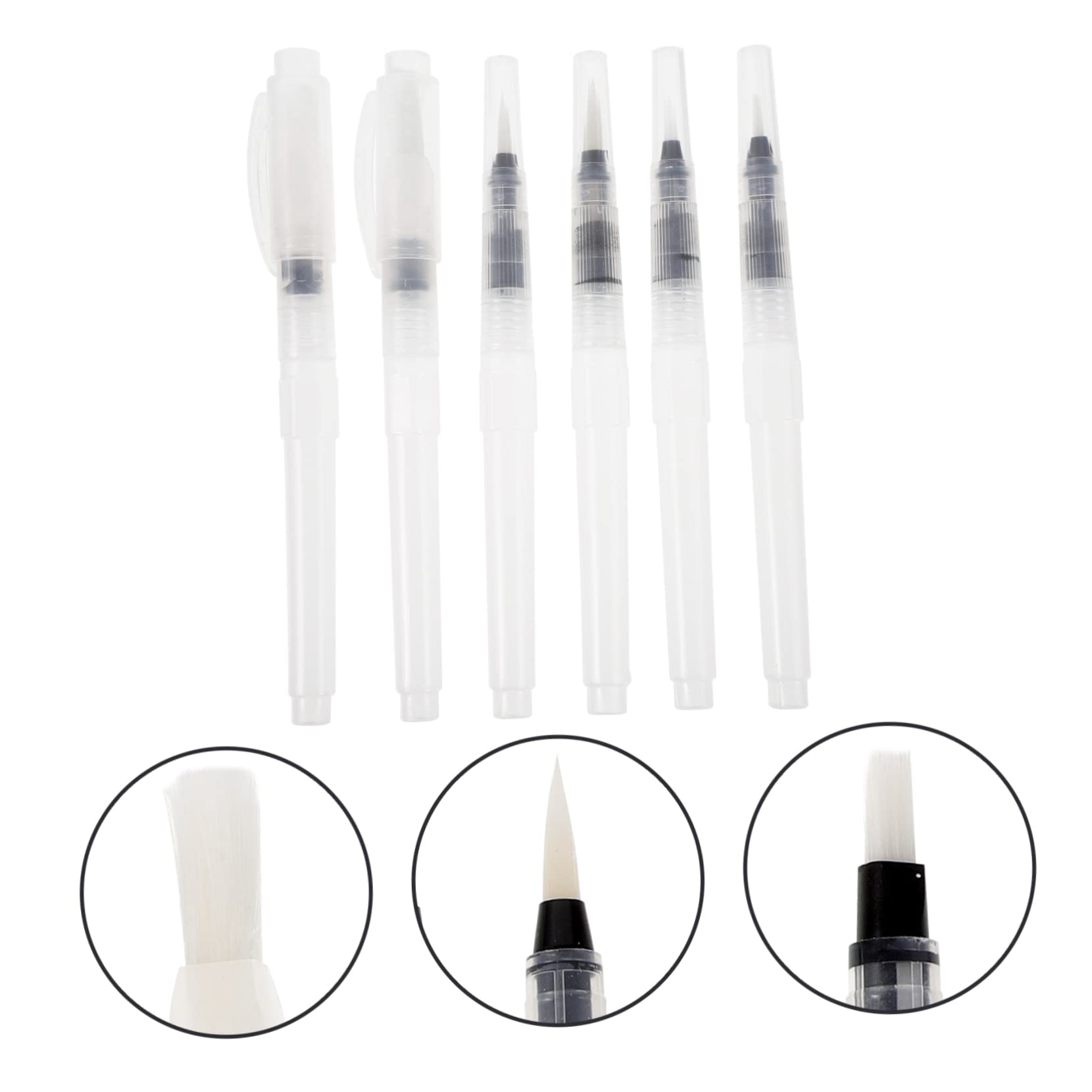 Operitacx 30piezas Pinceles De Agua Recargables para Acuarela De Unidades Punta Fina y Plana para Pintura Manualidades y Proyectos