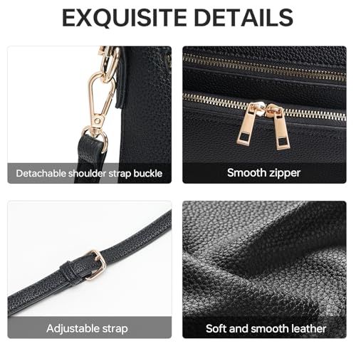 Vegan Leather Crossbody Bags for Women,Crossbody Purse with RFID Blocking, 8 Card Slots & Adjustable Strap4