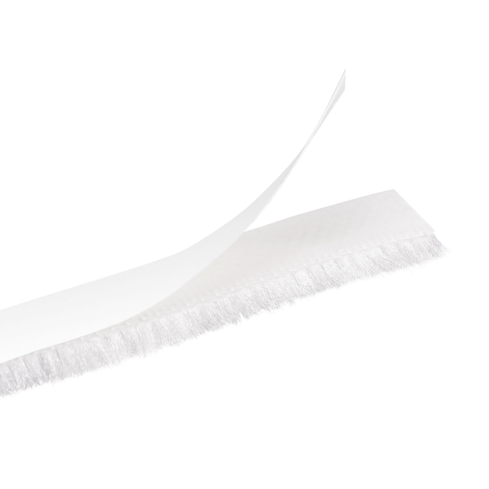 sourcing map Weather Stripping Brush, 40ft L x 0.35" W x 0.2" H Self-Adhesive Seal Weatherstrip Sweep Brush White for Door Window