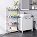 HOMFA 4-Tier Gap Kitchen Slim Slide Out Storage Tower Rack with Wheels, Cupboard with Casters - Silver