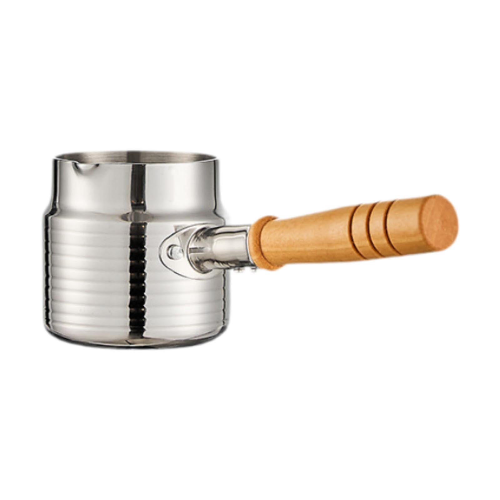 Qianly Milk Pot Saucepan Dipping Dish Warmer Dipping Bowl Mini Saucepan Salad Dressing Dispenser for Soy Sauce Mayonnaise, S