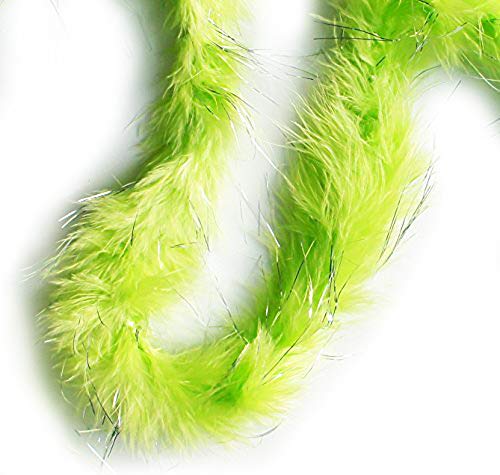 HAND B703 Bordure argentée Vert clair plumes Garland -1.87 M