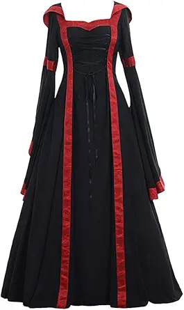 OIOLOYJM Renaissance Costume Women Medieval Sexy Plus Size Witch Vampire Gothic Halloween Costumes Woman 2025 Clothes Dresses
